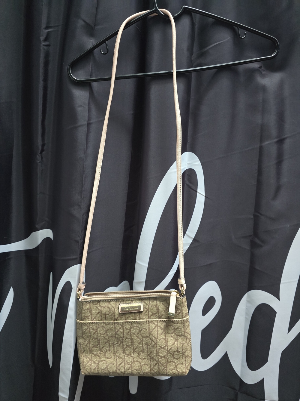 Calvin Klein Beige Logo Crossbody Bag